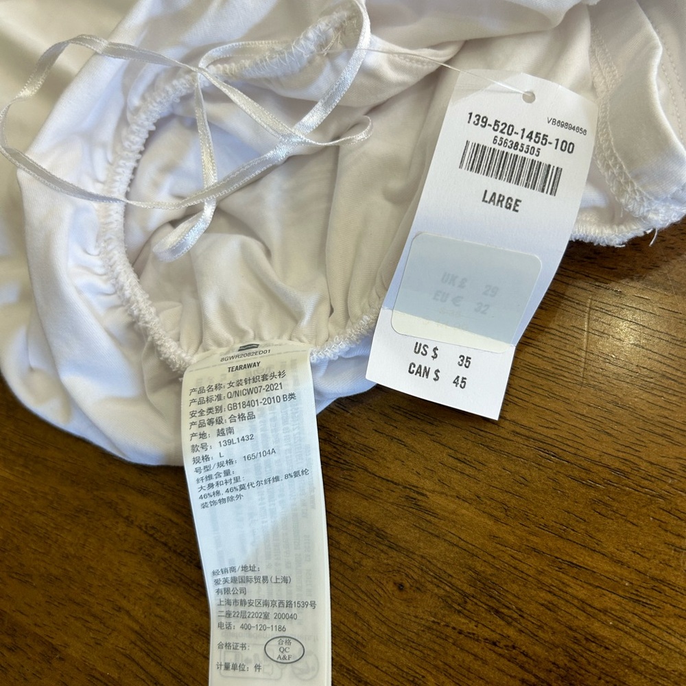 Abercrombie & Fitch Modal-Blend White Off-Shoulder Ruched Top Size L - Picture 7 of 9